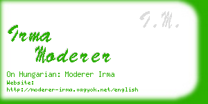 irma moderer business card